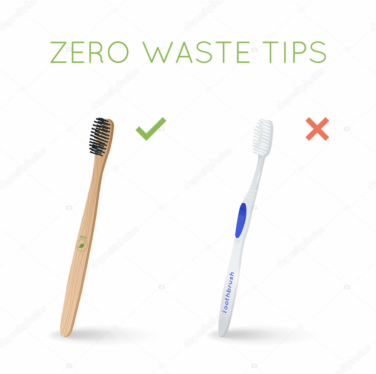 Bamboo toothbrush instead of plastic toothbrush. Zero wast tips. ECO and healthy lifestyle. The Bambu shop, Bamboo Products online